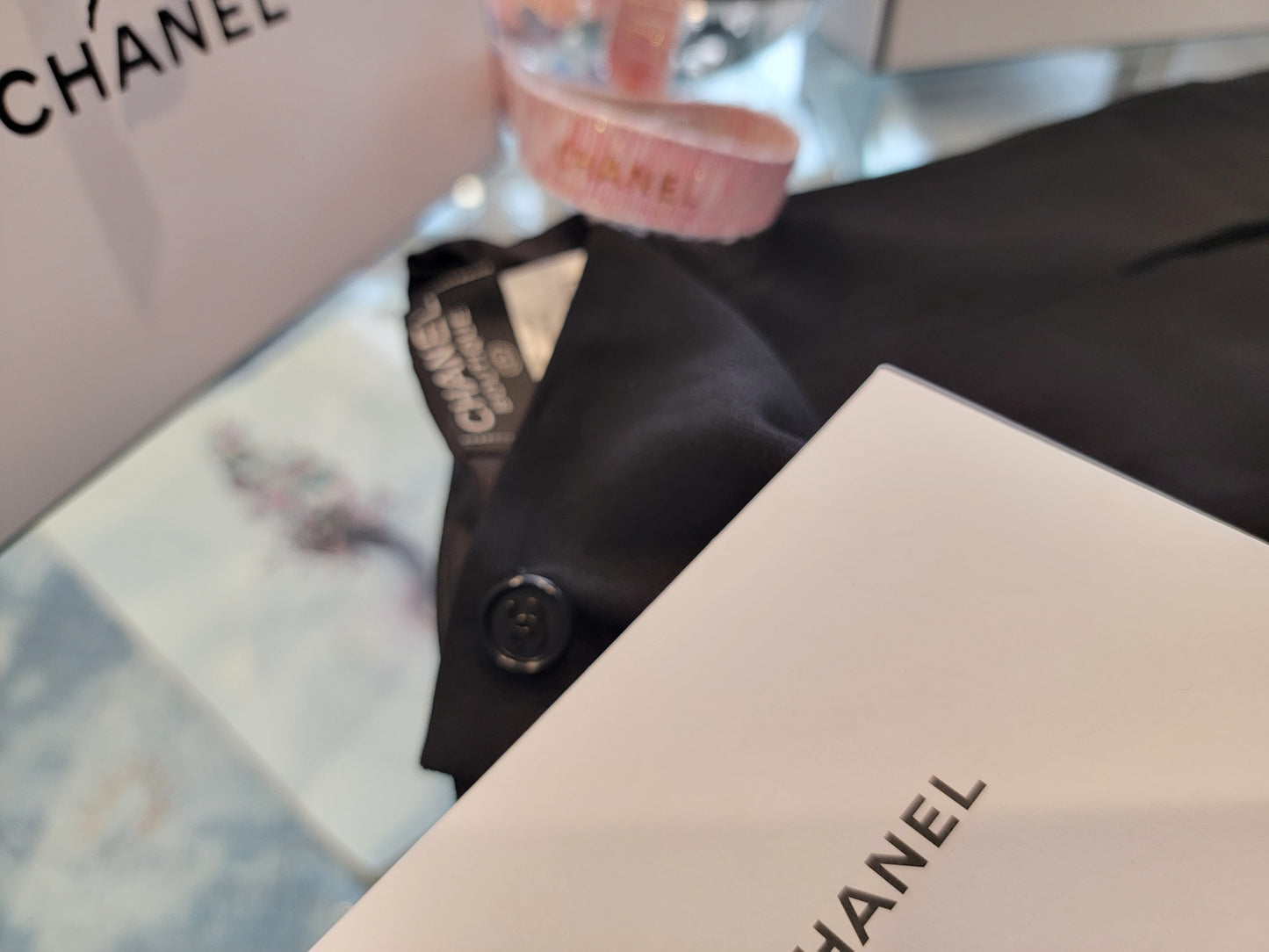 BLACK ON BLACK WITH GOLD CHANEL VINTAGE BUTTON NECKLACE
