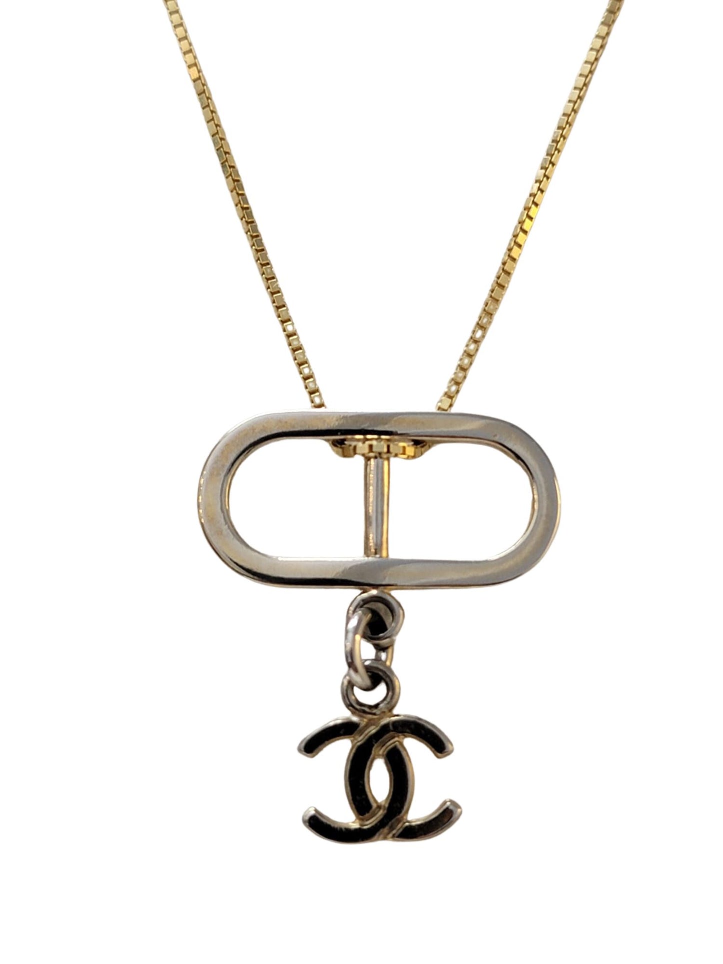 GOLD CC CHANEL LINK CHARM NECKLACE