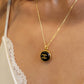 BURGUNDY WITH GOLD CC CHANEL VINTAGE BUTTON NECKLACE