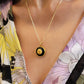 RIDGED BLACK AND GOLD CHANEL VINTAGE BUTTON NECKLACE
