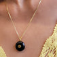 ROUND BLACK AND GOLD CHANEL VINTAGE BUTTON NECKLACE
