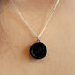 BLACK ON BLACK WITH SILVER CHANEL VINTAGE BUTTON NECKLACE