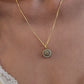 CRYSTAL AND GOLD SUN RAY CHANEL VINTAGE BUTTON NECKLACE