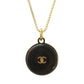 DARK GREY AND GOLD CC CHANEL VINTAGE BUTTON NECKLACE