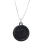BLACK ON BLACK WITH SILVER CHANEL VINTAGE BUTTON NECKLACE
